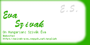 eva szivak business card