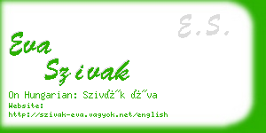 eva szivak business card